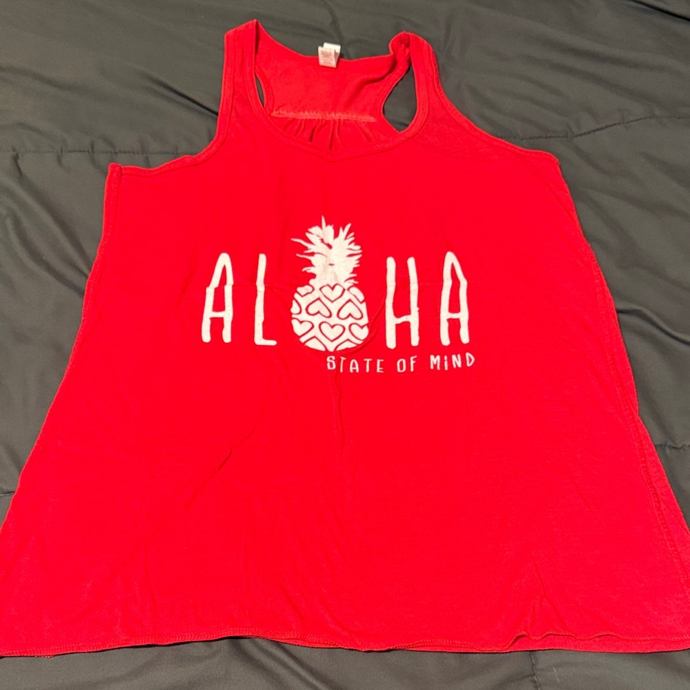 State of Mind Red Aloha Pineapple Tank Top